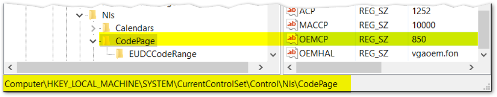 Registry Key for non-unicode programs