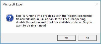 Excel is running into problems