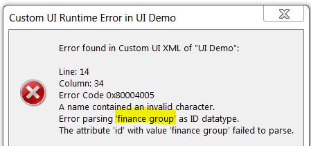 Excel UI error
