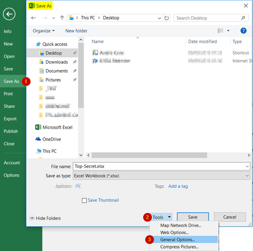 Excel Save As Password