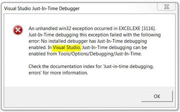 Unhandled win32 error