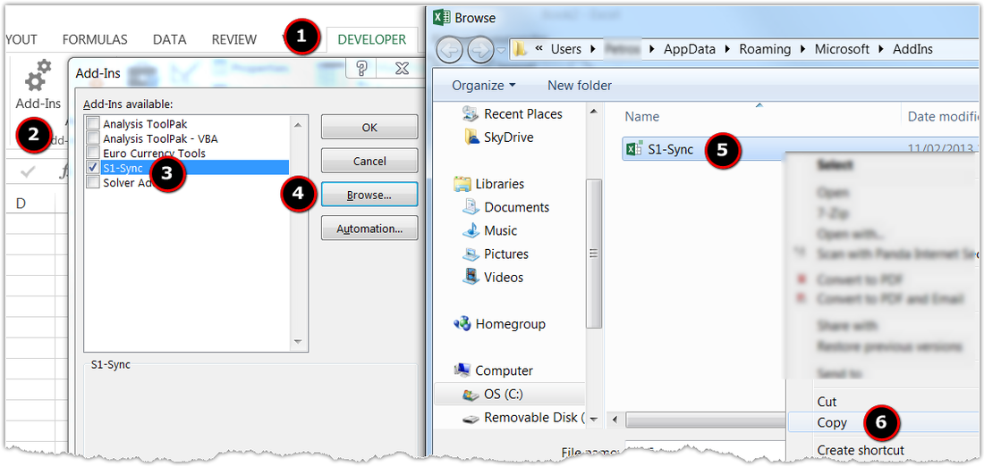 Excel addin manager