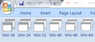 Excel 2007 - 120 DPI - Medium fonts - 125% scaling