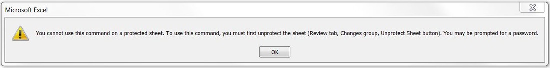 Cannot use command on protected sheet