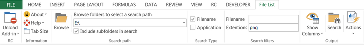 File List Excel Add-in