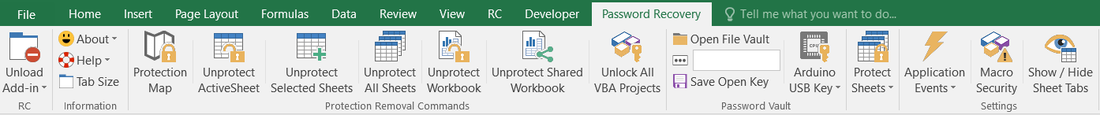 Password recovery Excel addin