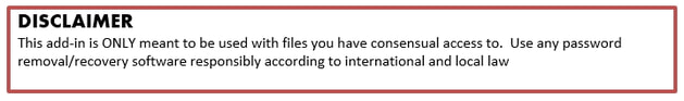 Password Recovery Disclaimer