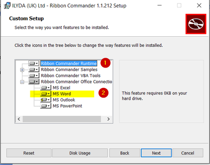 Enable Ribbon Commander in Word