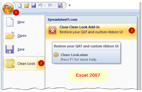 Ribbon using Clean Look add-in 