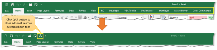 Ribbon using Clean Look add-in 