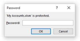 Excel file open password dialog