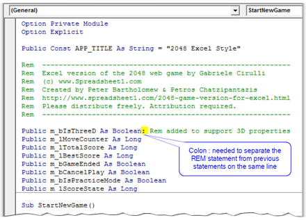 VBA Comments using the Rem statement