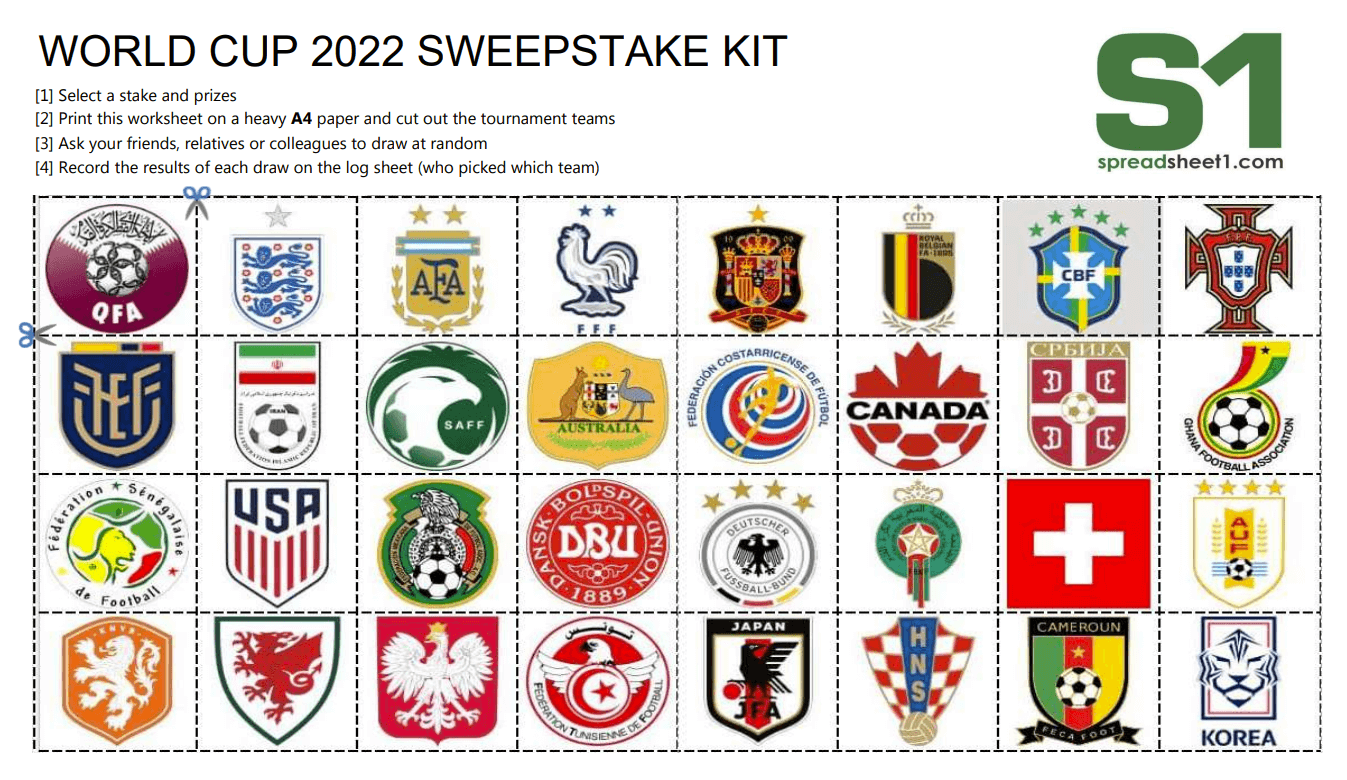 2022 FIFA World Cup Qatar Free Predictor Template For Excel